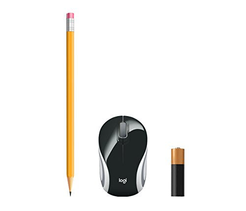 Logitech Wireless Mini Mouse M187 Ultra Portable, 1000 DPI Optical Tracking, 3-Buttons, PC/Mac/Laptop - Black/White