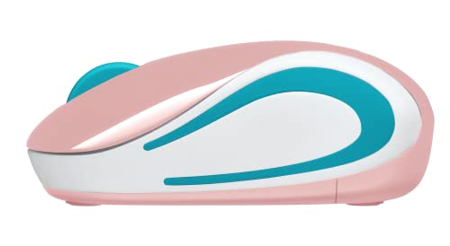 Logitech Wireless Mini Mouse M187 Ultra Portable, 1000 DPI Optical Tracking, 3-Buttons, PC/Mac/Laptop - Blossom