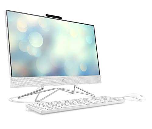 HP 22' All-in-One Desktop, AMD Athlon Silver 3050U Processor, AMD Radeon Graphics, 4 GB RAM, 256 GB SSD, Windows 11 Home (22-dd0210, Snow white)