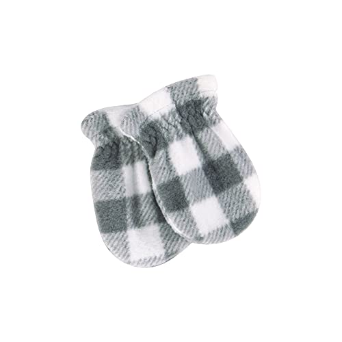 Hudson Baby Baby Trapper Hat, Mitten and Bootie Set, Charcoal White Plaid, 6-12 Months