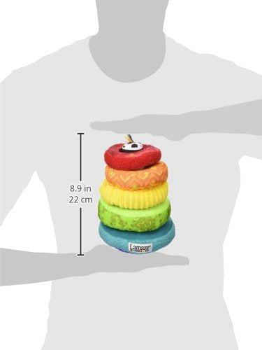 LAMAZE - Rainbow Stacking Rings Toy, Help Baby Develop Fine Motor Skills and Hand-Eye Coordination with Multiple Textures, Bold Colors, Playful Patterns and Crinkly Sounds, 6 Months and Older
