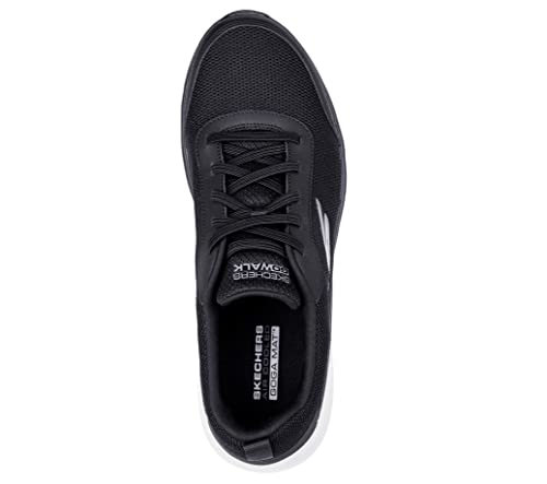 Skechers Men's Gowalk 6-Athletic Workout Walking Shoes with Air Cooled Foam Sneakers, Black/White 2, 10.5