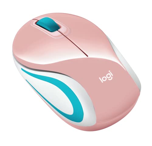Logitech Wireless Mini Mouse M187 Ultra Portable, 1000 DPI Optical Tracking, 3-Buttons, PC/Mac/Laptop - Blossom