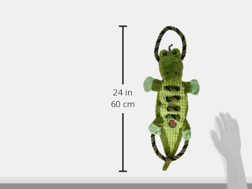 Charming Pet Ropes-A-Go-Go Gator Interactive Plush Squeaky Dog Tug Toy