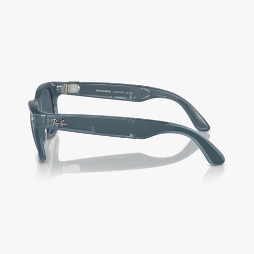 Ray-Ban Meta - Wayfarer (Standard) Smart Glasses - Matte Jeans Transparent, Polarized Dusty Blue