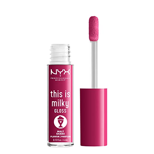 NYX PROFESSIONAL MAKEUP This Is Milky Gloss, Lip Gloss with 12 Hour Hydration, Vegan - Malt Shake (Warm Red)
