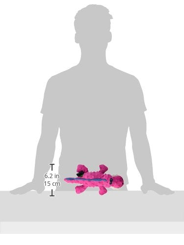 goDog Gators Squeaky Plush Dog Toy, Chew Guard Technology - Pink, Small