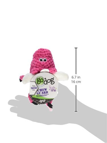 goDog Checkers Just for Me Flying Pig Squeaker Plush Pet Toy for Small Dogs and Puppies, Soft and Durable, Tough and Chew Resistant, Reinforced Seams - Pink, Mini