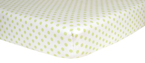 Sage Dot Deluxe Flannel Fitted Crib Sheet - Dot Print Cotton Flannel, Sage and White, Fully Elasticized, 10 in Deep Pockets, Fits Standard Crib Mattress 28 in x 52 in