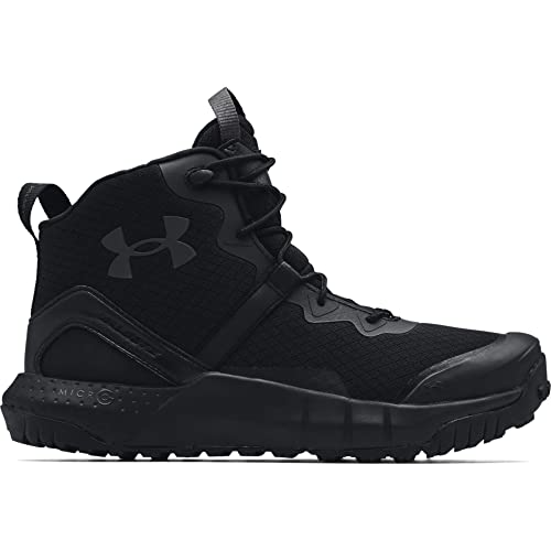 Under Armour Men's Micro G Valsetz Zip Mid Military and Tactical Boot, Black (001)/Black, 9 M US
