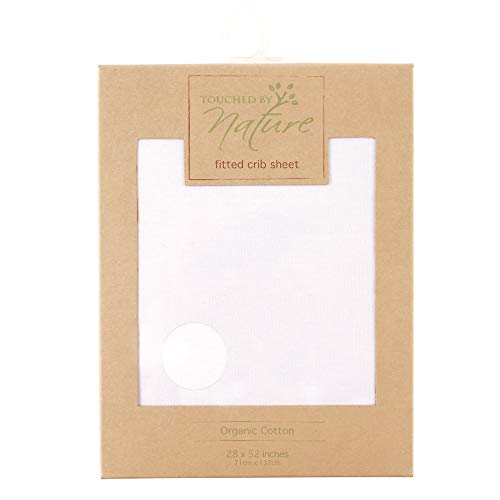 Touched by Nature Unisex Baby and Toddler Organic Cotton Crib Sheet, White, One Size
