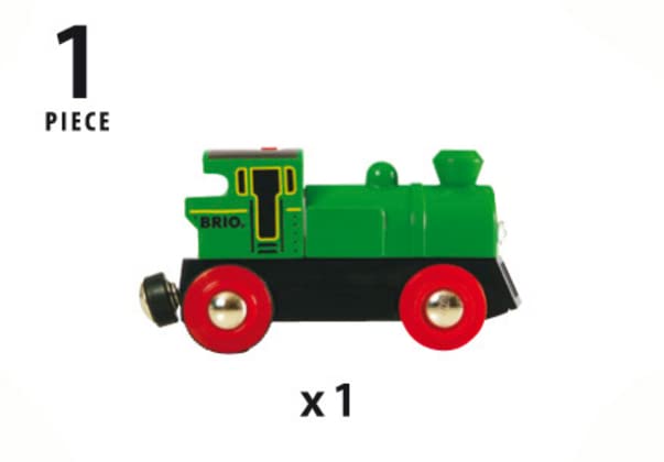 BRIO World - 33595 Battery Powered Engine Train | Toy Train for Kids Ages 3 and Up , Green