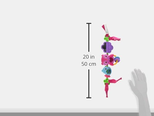 Bright Starts Busy Birdies Carrier Toy Bar Musical Take-Along Toy with Lights, Ages Newborn +, Pink