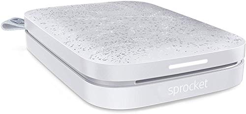 HP Sprocket Portable 2x3' Instant Color Photo Printer (Luna Pearl) Print Pictures on Zink Sticky-Backed Paper from your iOS and Android Device.