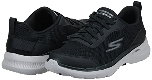 Skechers Men's Gowalk 6-Athletic Workout Walking Shoes with Air Cooled Foam Sneakers, Black/White 2, 10.5