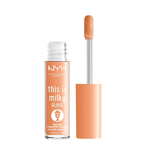 NYX PROFESSIONAL MAKEUP This Is Milky Gloss, Lip Gloss with 12 Hour Hydration, Vegan - Salted Caramel Shake (Caramel)