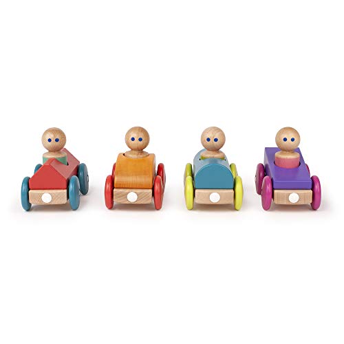 3 Piece Tegu Magnetic Racer Building Block Set, Teal
