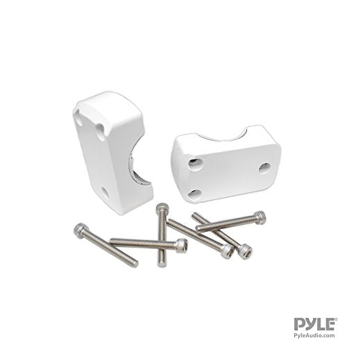 Pyle Waterproof Marine Wakeboard Tower Speakers - 8in Dual Subwoofer Speaker Set and 1” Tweeter with 300 Watt Power - 2-Way Boat Audio Stereo System with Mounting Bracket - 1 Pair PLMRW85 (White)