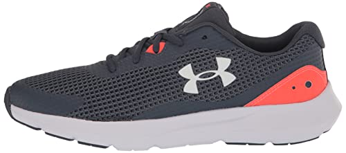 Under Armour Men's Surge 3 Running Shoe, (404) Downpour Gray/After Burn/White, 7.5