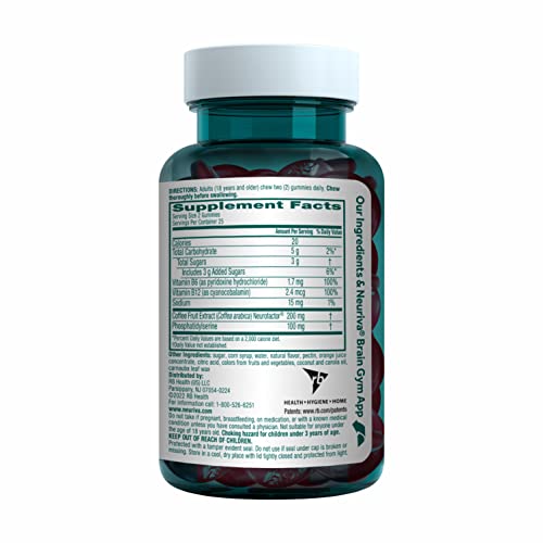 NEURIVA Plus Brain Supplement for Memory,Focus and Concentration+Cognitive Function with Vitamins B6 and B12 and Clinically Tested Nootropics Phosphatidylserine and Neurofactor,50ct Strawberry Gummies