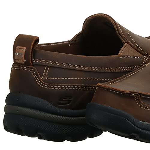 Skechers USA Men's Relaxed Fit Memory Foam Superior Gains Slip-On,9.5 M US,Dark Brown
