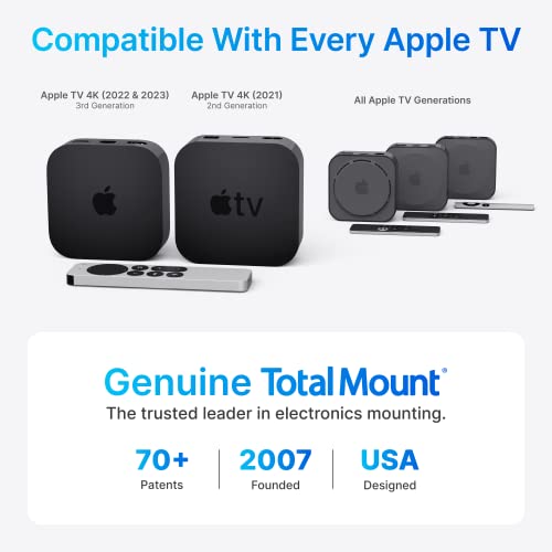 TotalMount Apple TV Mount – Compatible with all Apple TVs (including new 2022 models, 2021 models, and Apple TV 4K)