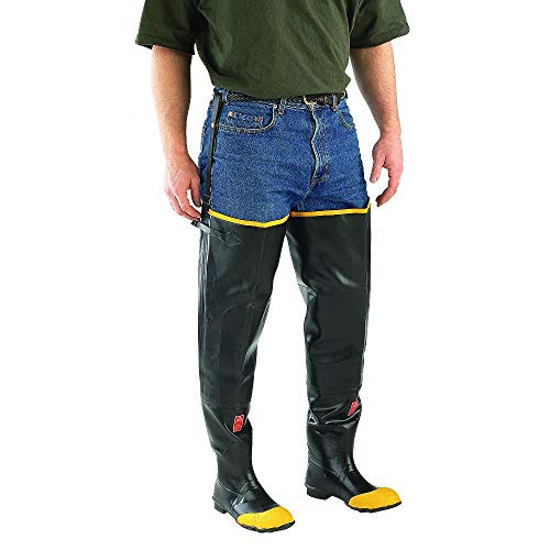 Galeton 7942-13 Repel Footwear Steel Toe Hip Boots with Straps, Men's Size 13, Black