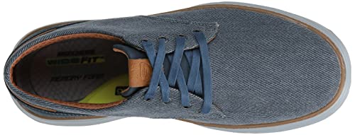 Skechers Men's Moreno Canvas Oxford Shoe, Blue (NVY 417), 13 Medium US