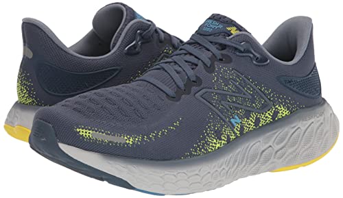 New Balance Men's Fresh Foam X 1080 V12 Running Shoe, Vintage Indigo/Cosmic Pineapple/Arctic Grey, 12