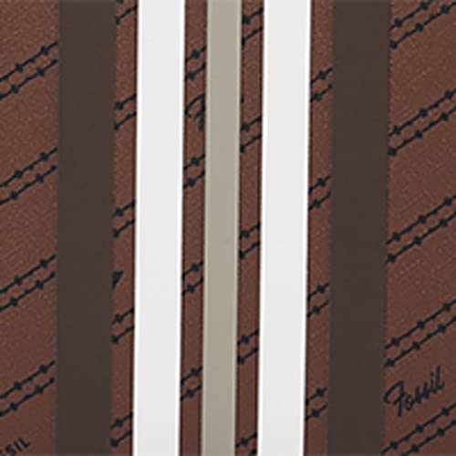 Fossil Women's Jacqueline Faux Leather Tote Bag Purse Handbag, Brown/Black Signature Print (Model: ZB1578199)