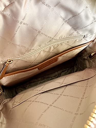 Michael Kors Jaycee Large Backpack School Bag Bundled with Michael Kors Jet Set Travel Large Trifold Wallet MK Signature (Brown MK)