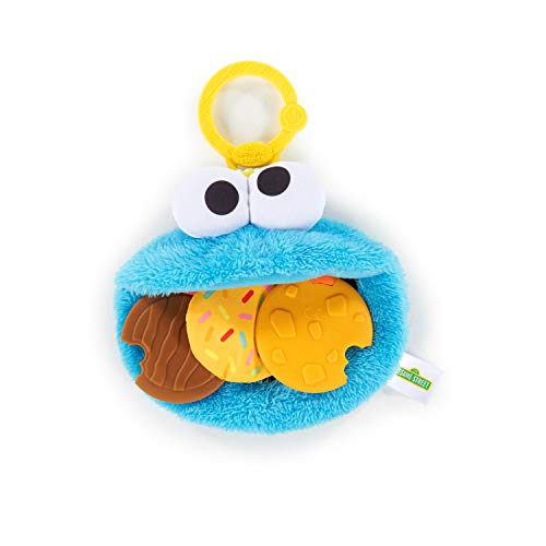 Bright Starts Sesame Street Cookie Mania Teether On-The-Go Take-Along Toy, Ages 3-12 Months