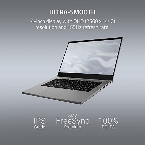 Razer Blade 14 Gaming Laptop: AMD Ryzen 9 6900HX - NVIDIA GeForce RTX 3070 Ti - 14' QHD 165Hz - 16GB DDR5 RAM - 1TB PCIe SSD - Windows 11 - Ultra-Thin - CNC Aluminum - Chroma RGB - Mercury