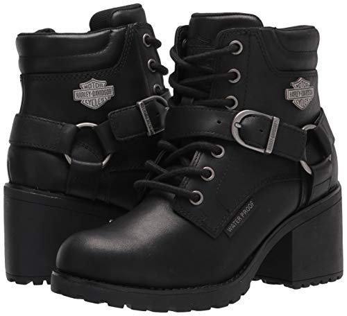 HARLEY-DAVIDSON FOOTWEAR Women's Howell 5' Lace Motorcycle Boot, Black, 7.5