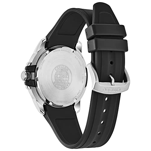 Citizen Men's Eco-Drive Weekender Watch in Stainless Steel with Black Polyurethane strap, Black Dial (Model: AW1150-07E)