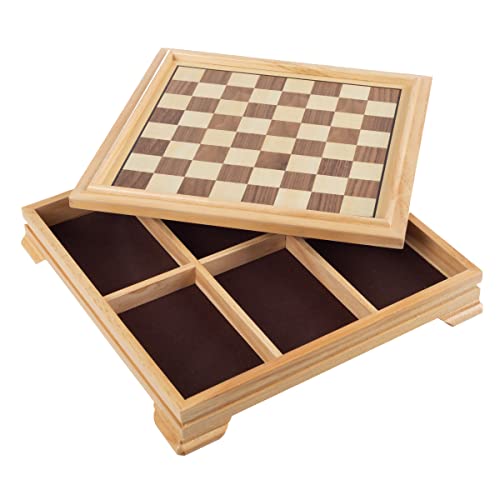 Hey! Play! Deluxe 7-in-1 Game Set - Chess - Backgammon Etc, Brown (12-2072)