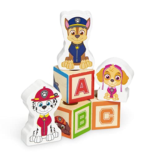 Melissa and Doug PAW Patrol Wooden ABC Block Truck (33 Pieces) - Sort And Stack Toys, Alphabet Blocks For Toddlers, Vehicle Toys For Kids Ages 3+