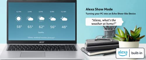 Acer Aspire 5 A515-56-347N Slim Laptop - 15.6' Full HD IPS Display - 11th Gen Intel i3-1115G4 Dual Core Processor - 8GB DDR4 - 128GB NVMe SSD - WiFi 6 - Amazon Alexa - Windows 11 Home in S Mode