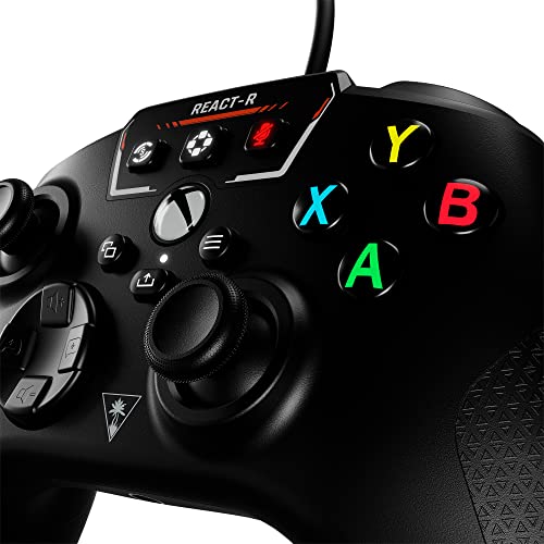 Turtle Beach REACT-R Controller Wired Game Controller – Licensed for Xbox Series X|S, Xbox One and Windows – Audio Controls, Mappable Buttons, Textured Grips - Black