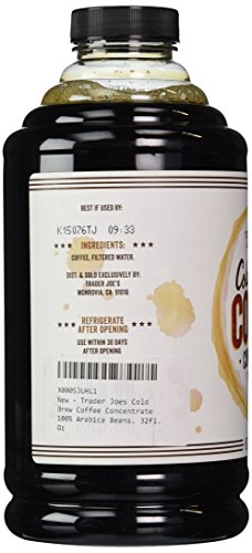 Trader Joe's Cold Brew Coffee Concentrate 100% Arabica Beans, 32 fl. oz.