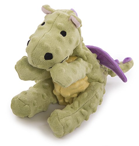 goDog Bubble Plush Dragons Squeaky Dog Toy, Chew Guard Technology - Lime, Large