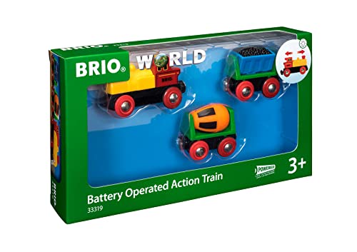 BRIO World - 33319 Battery Operated Action Train | 3 Piece Toy Train for Kids Ages 3 and Up