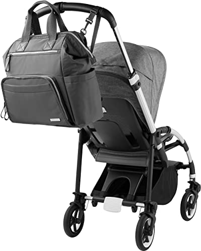 Skip Hop Diaper Bag Backpack: Mainframe Large Capacity Wide Open Structure with Changing Pad and Stroller Attachement, Charcoal