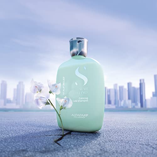 Alfaparf Milano Semi Di Lino Scalp Relief Low Shampoo for Sensitive Skin - Sulfate Free Shampoo - Soothes, Brings Comfort and Hydrates - Itch Relief - Professional Salon Quality - 8.45 Fl Oz