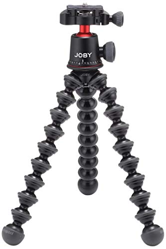 JOBY GorillaPod 3K Pro Kit, Includes Stand and BallHead with QR Plate, 6.Lb Load Capacity, Black/Charcoal/Red