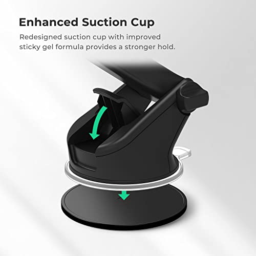 iOttie Easy One Touch 5 Dashboard and Windshield Universal Car Mount Phone Holder Desk Stand with Suction Cup Base and Telescopic Arm for iPhone, Samsung, Google, Huawei, Nokia, other Smartphones