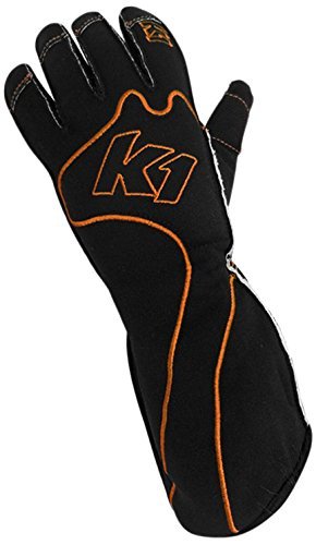 K1 Race Gear 13-RS1-O-L RS1 Reverse Stitch Kart Racing Gloves (Orange/Black, Large)