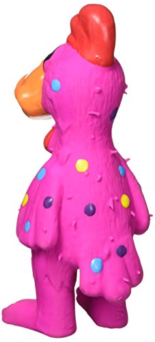 Multipet's Mini Globken Latex Plush Filled Polka Dot Chicken Dog Toy, 5-1/2-Inch