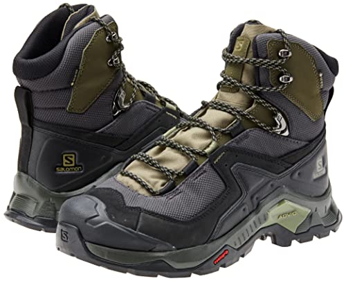 Salomon Quest Element Gore-TEX Hiking Boots for Men, Black/Deep Lichen Green/Olive Night, 9.5