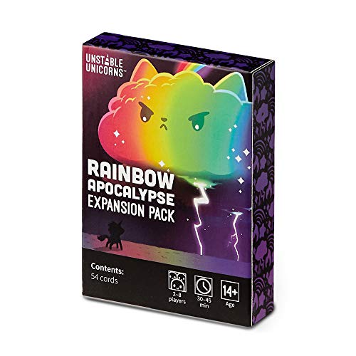 Unstable Unicorns Rainbow Apocalypse Expansion Pack - Designed to be Added to Your Card Game, Black